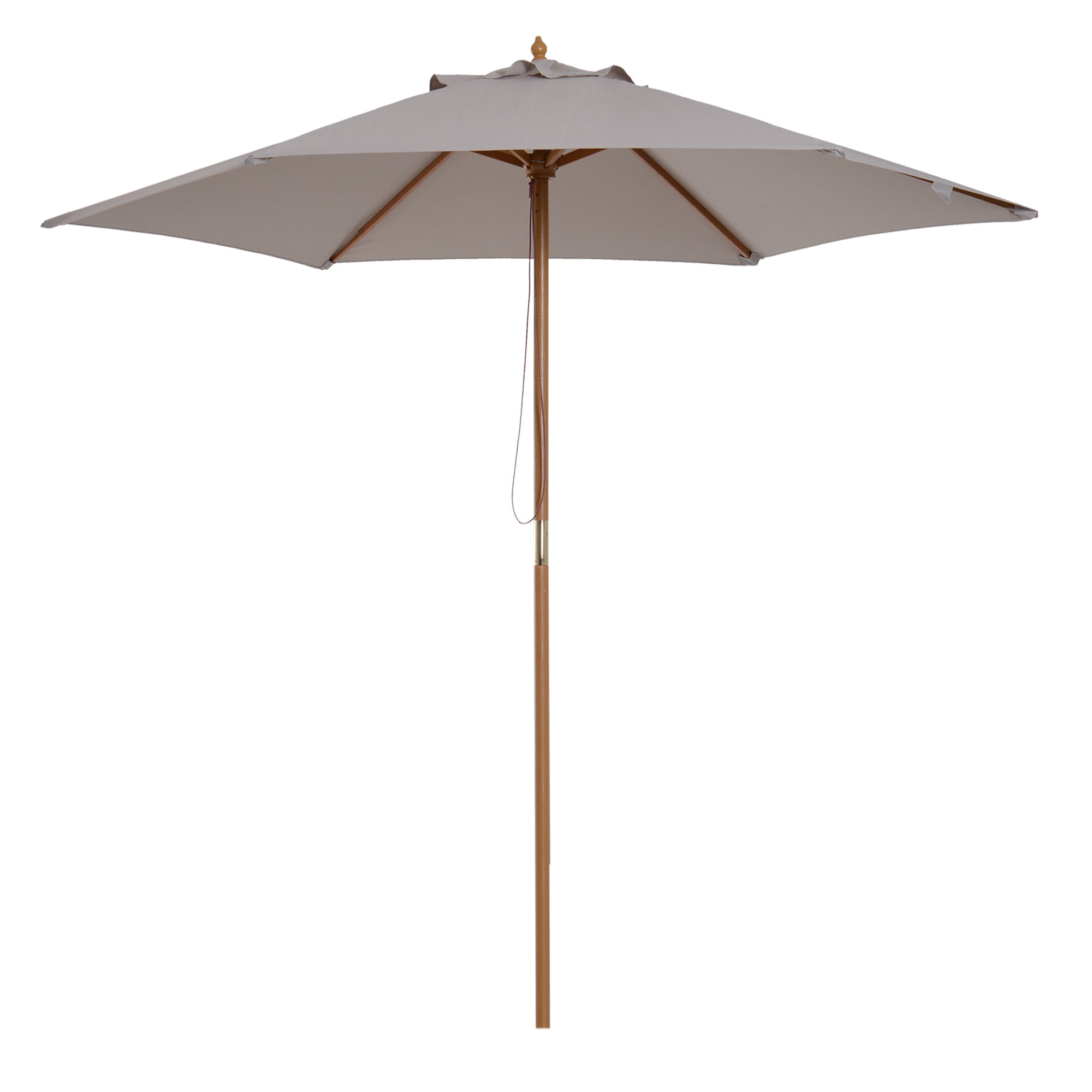Parasol Garden Umbrella 3-Tier Sun Protection Bamboo Polyester, Grey
