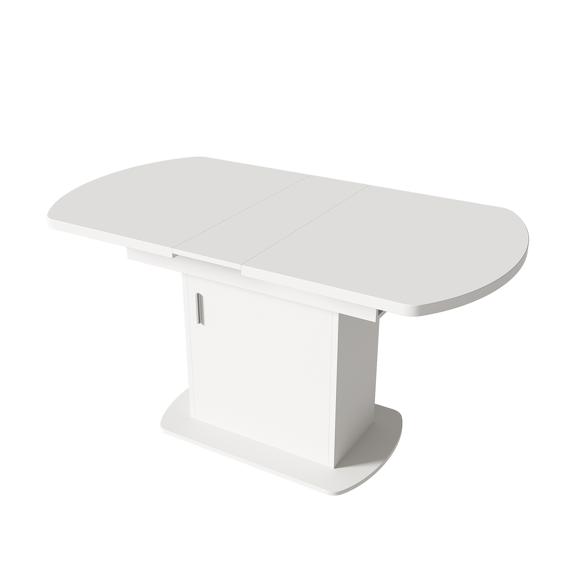 Extendable Oval Dining Table Modern Minimalist Storage Space-saving White