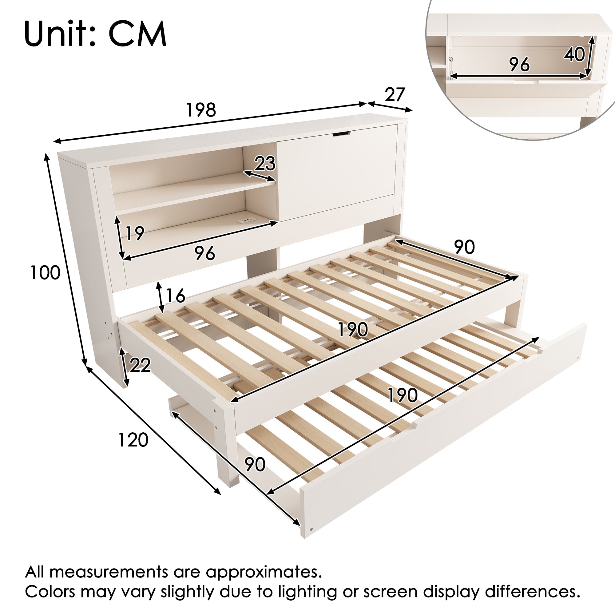 Sofa Bed with Pull-out Bed and Storage Back Panel, USB/USB-C Charging Station, White