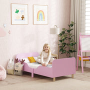 Kinderbettgestell, Einzelbett mit Rausfallschutz, MDF Rosa