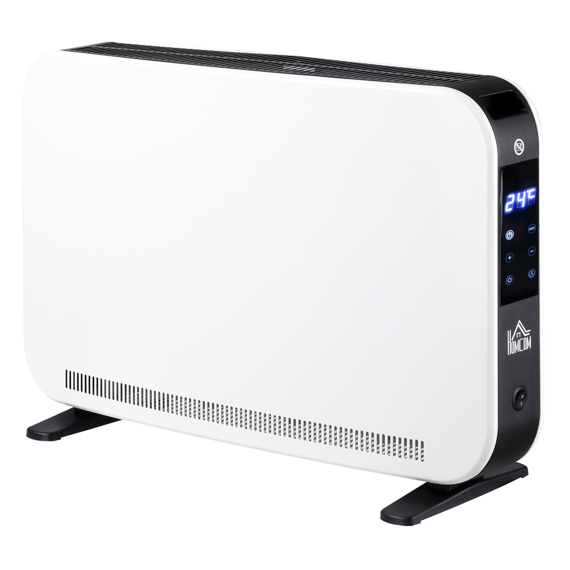 Heizlüfter elektrisch, 2180W, 3 Heizstufen, 24-Stunden-Timer, Stahl, Weiß
