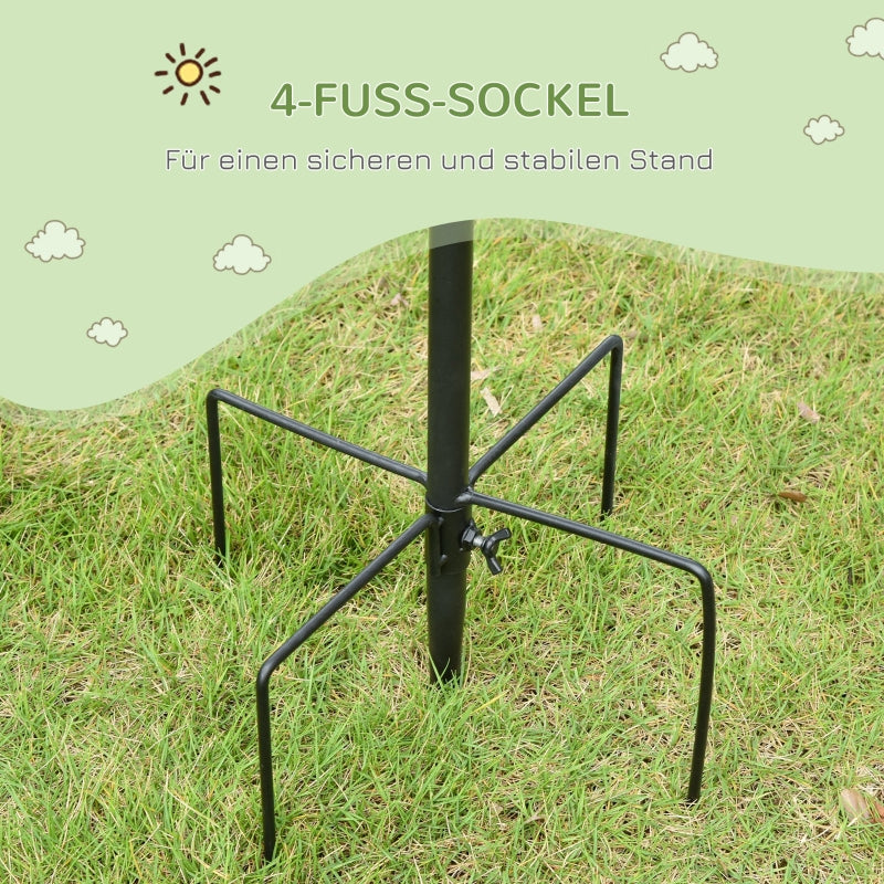 Vogel-Futterstation, 208 cm, 4 Haken, Vogelbad, Stahl, Schwarz