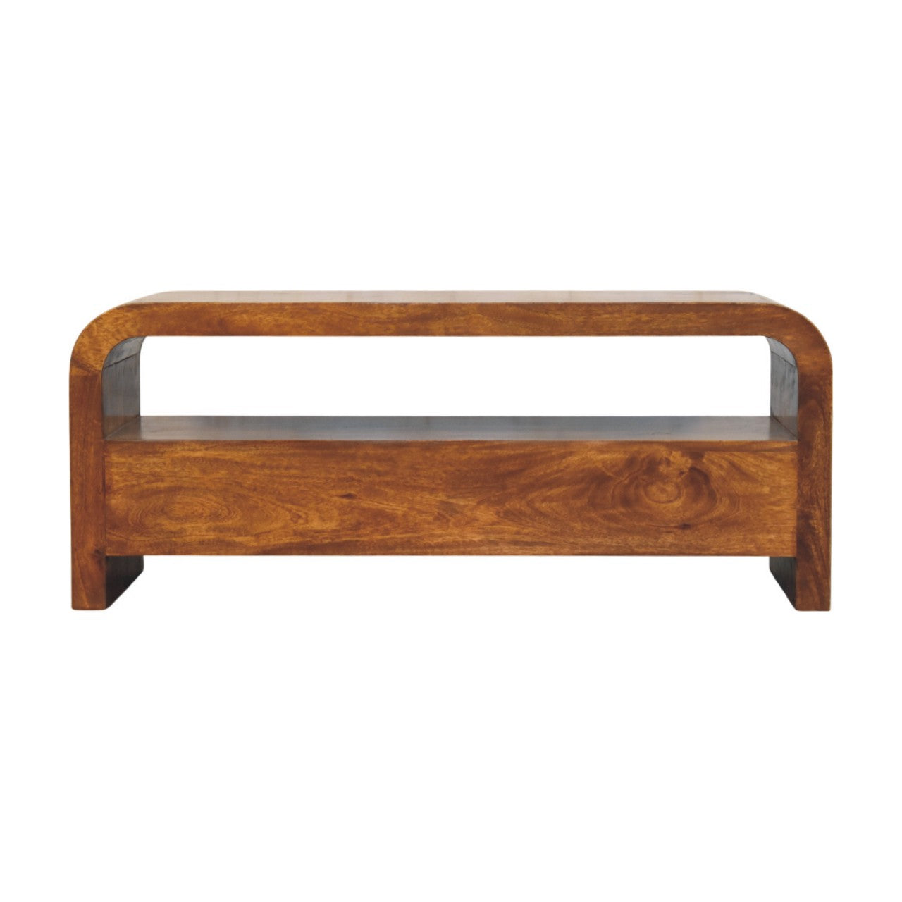 Darcy 3 Drawer Open Shelf Media Unit, Chestnut