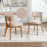 Dining Chair Set of 2, Mid-Century Solid Wood Legs Upholstered Seat - Fabric