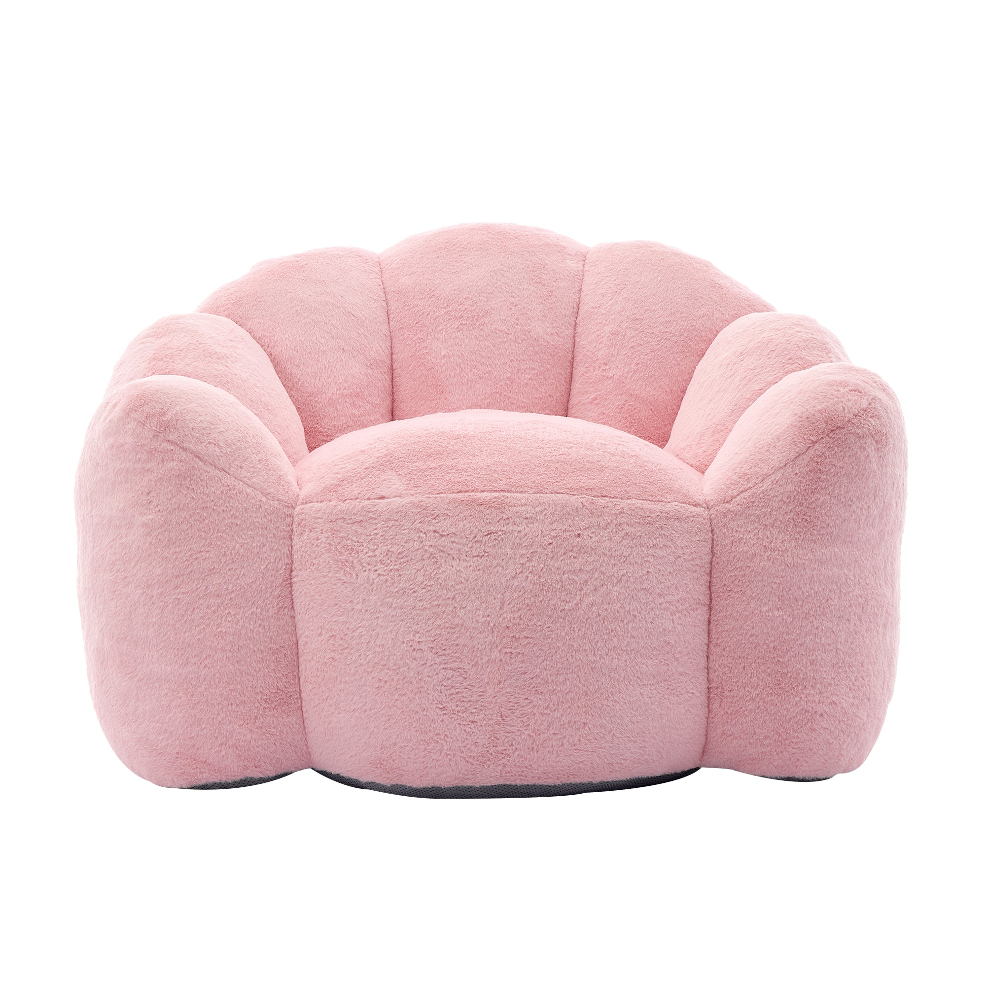 Lotus-shaped Compact Sofa, Adult Seat with Short-pile Pull Handle, Rose