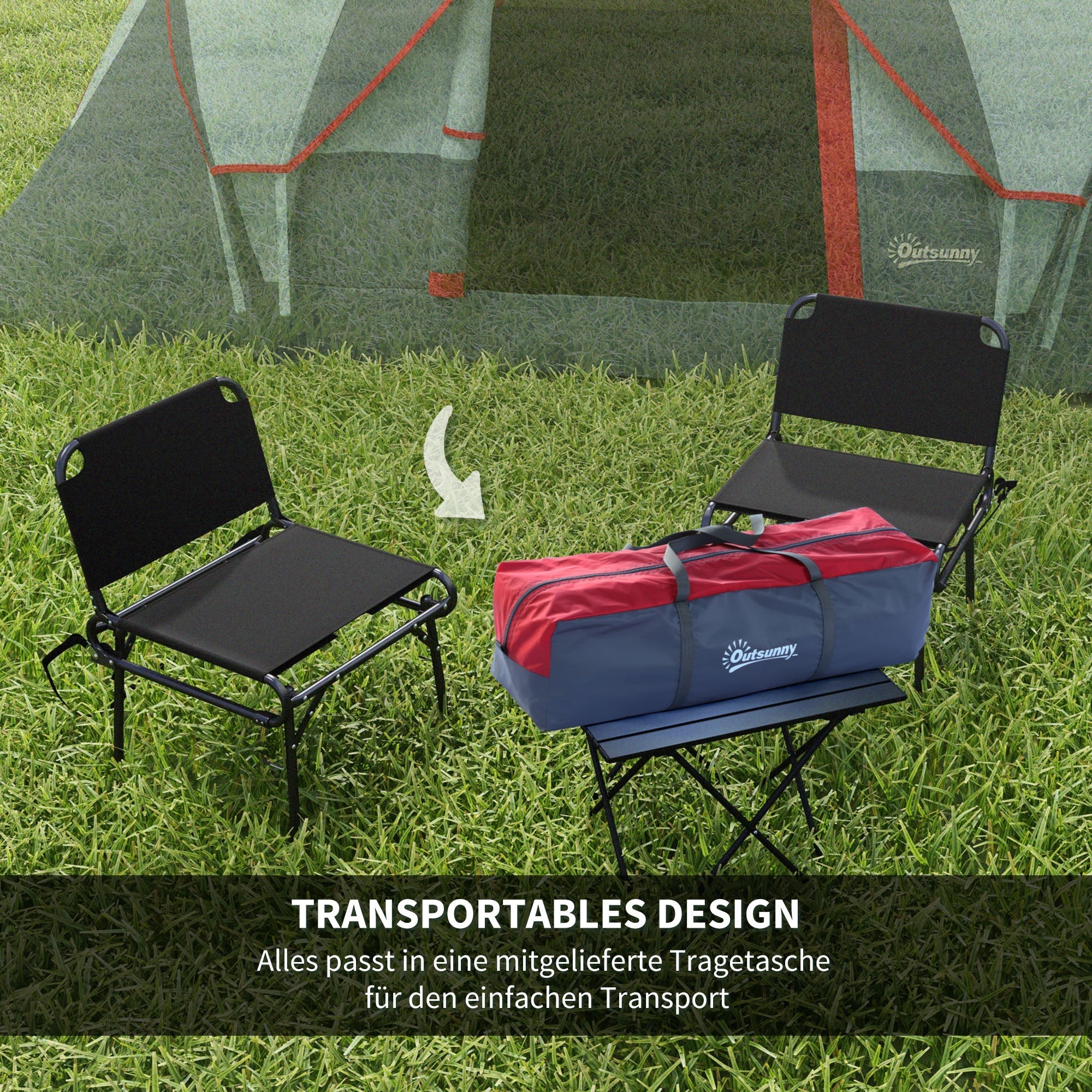 Camping Tent 5-6 Person Tunnel Dome Tent Polyester, Grey
