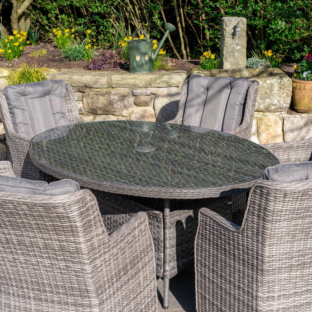 Boston Deluxe - 6 Seater Set with Oval Table (Dark Grey) - Rathwood Store