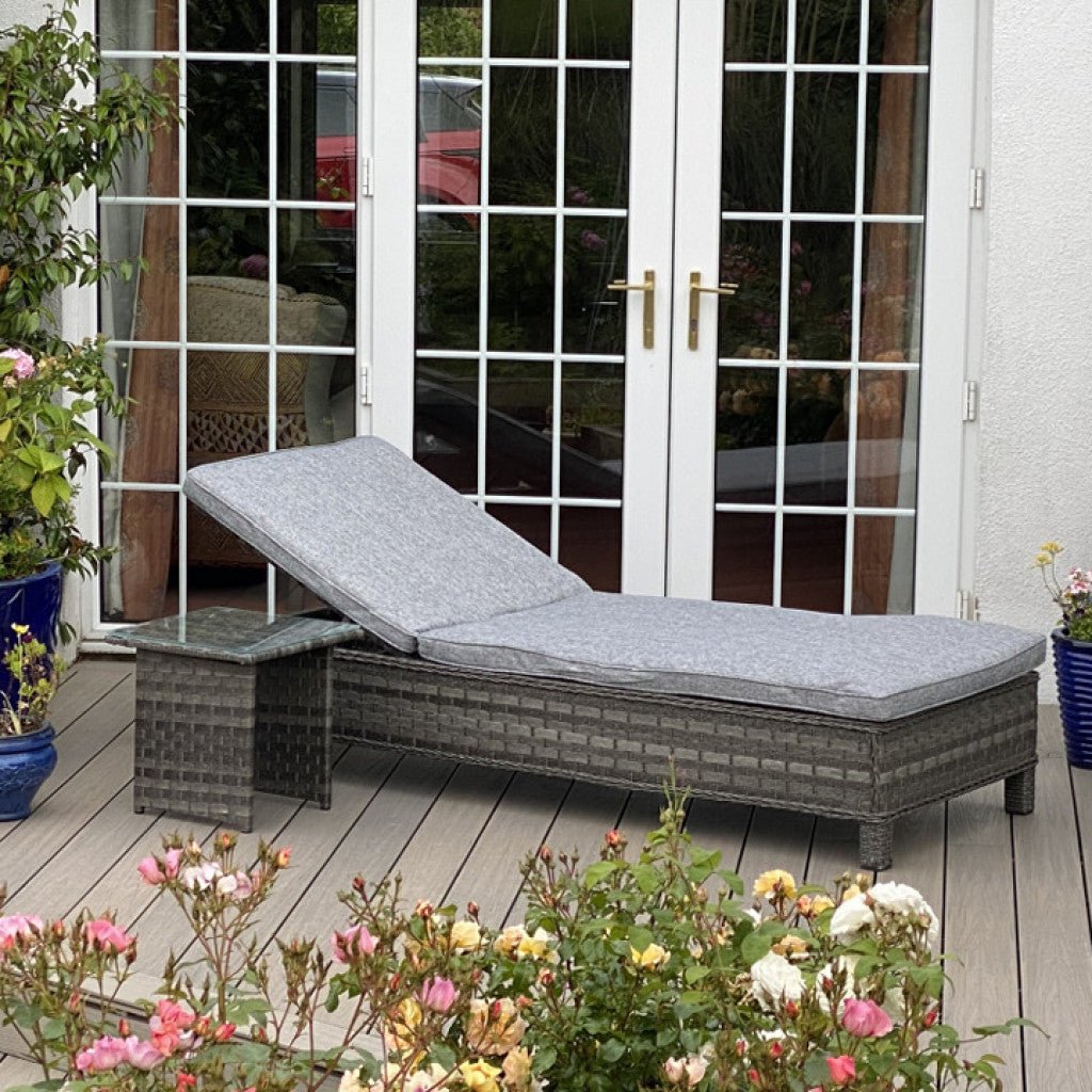 Boston - Lounger with Side Table (Dark Grey) - Rathwood Store