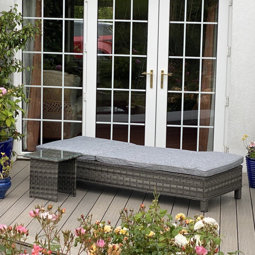 Boston - Lounger with Side Table (Dark Grey) - Rathwood Store