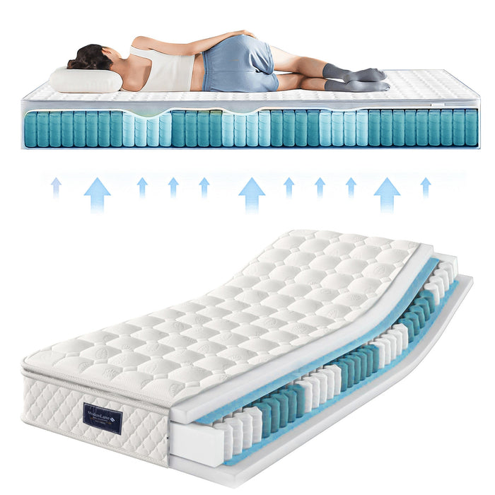7-Zone Pocket Spring & Cold Foam Mattress, Quilted Microfibre – 90×200cm, Firm H3