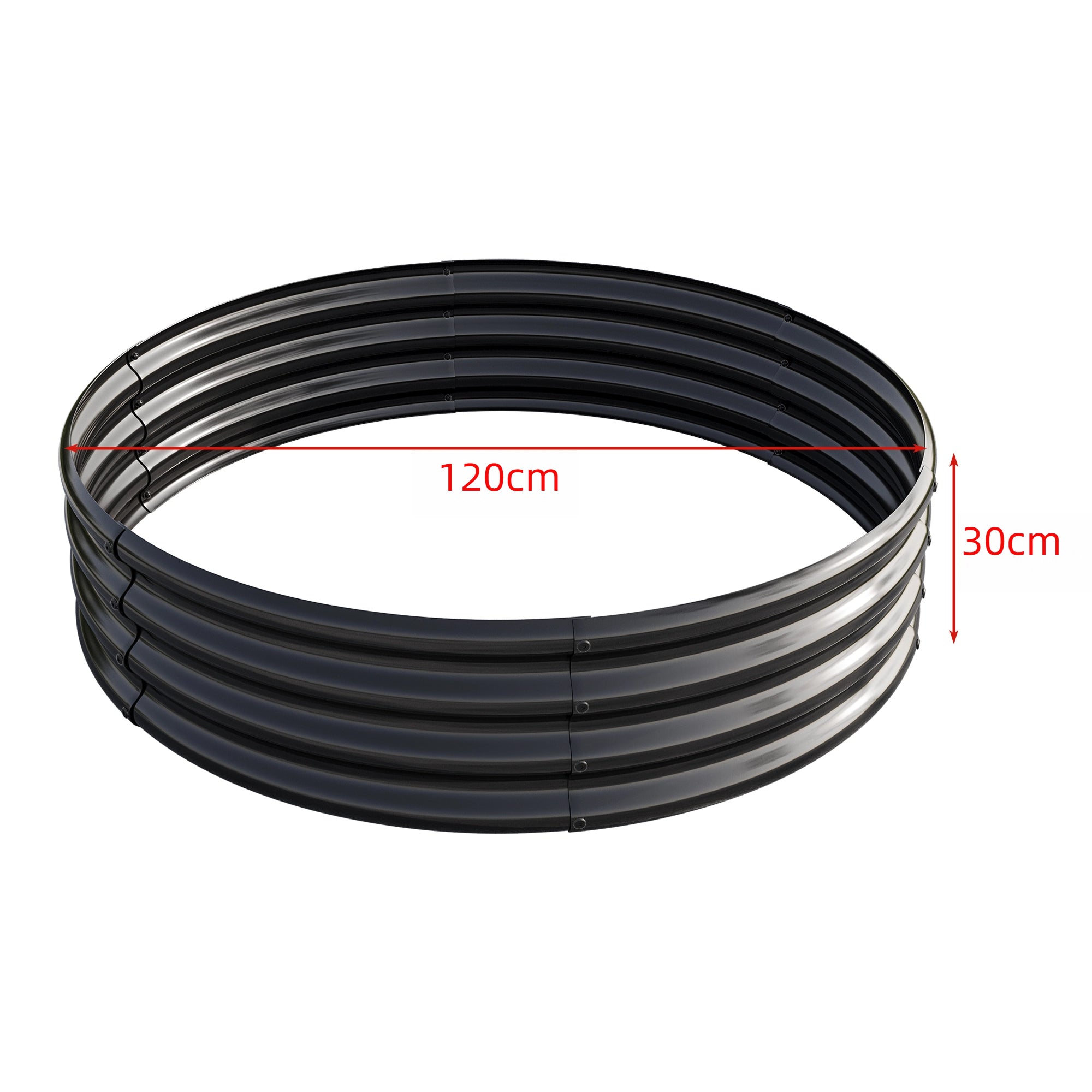 Raised Garden Bed Planter, Outdoor Vegetables Fruits Flowers, Galvanized Round