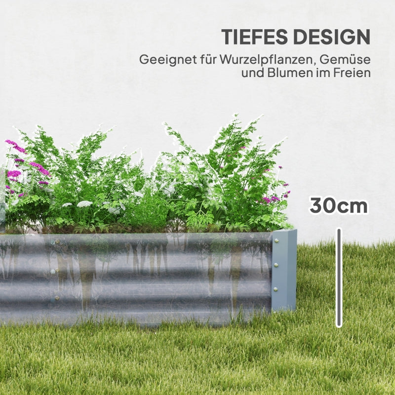 Raised Bed, Weather-Resistant Steel Planter Box 240 x 120 x 30 cm, Steel