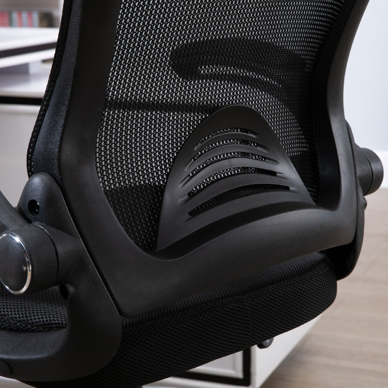 Vinsetto Office Chair, Desk Chair, Standing Function, Footrest, Swivel Seat, Steel, Black