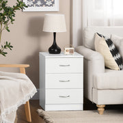 Three-Drawer Bedside Table Simple Design - White