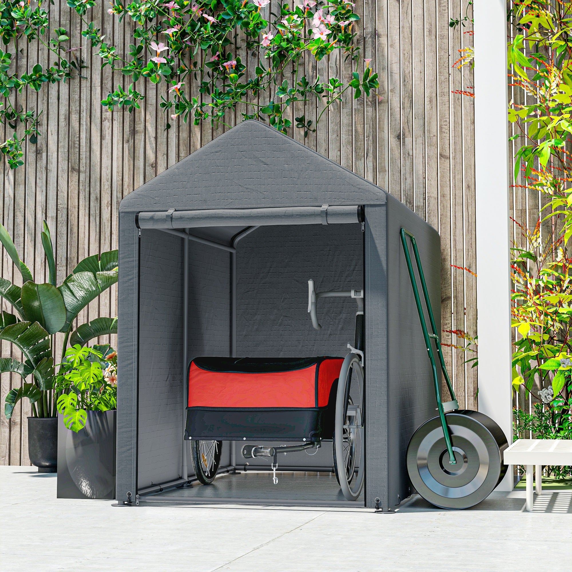 Transport Trailer Cargo Trailer Bicycle Trailer for versatile transport, red-black