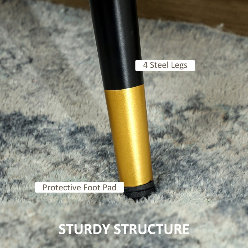 Modern Two Seater Sofa, Button Tufted Loveseat with Steel Legs, Grey