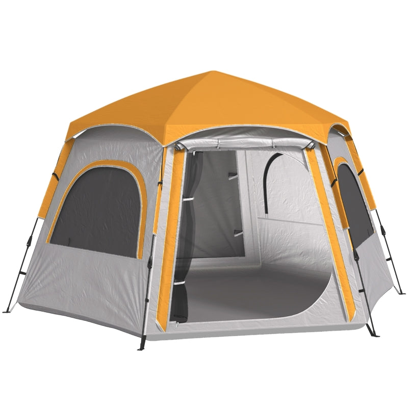 Instant Pop Up Camping Tent, Easy Setup Dome Family Tent, Waterproof & UV Protected, Light Grey