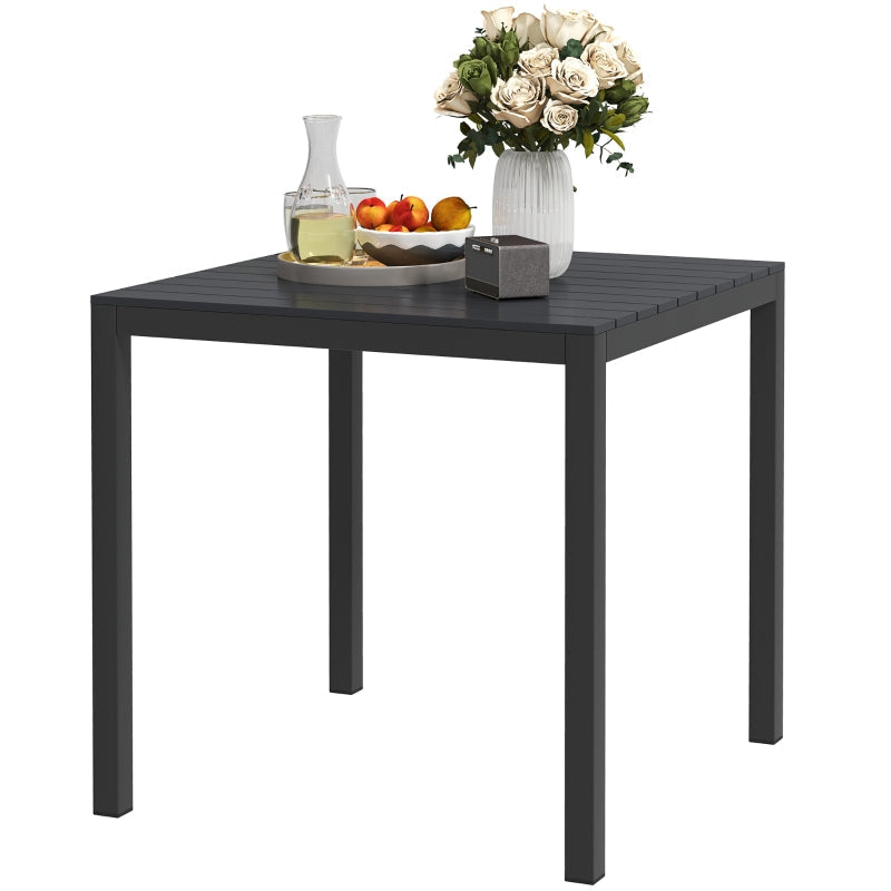 Gartentisch Aluminium 73x73cm Wetterfest 4-Personen Schwarz