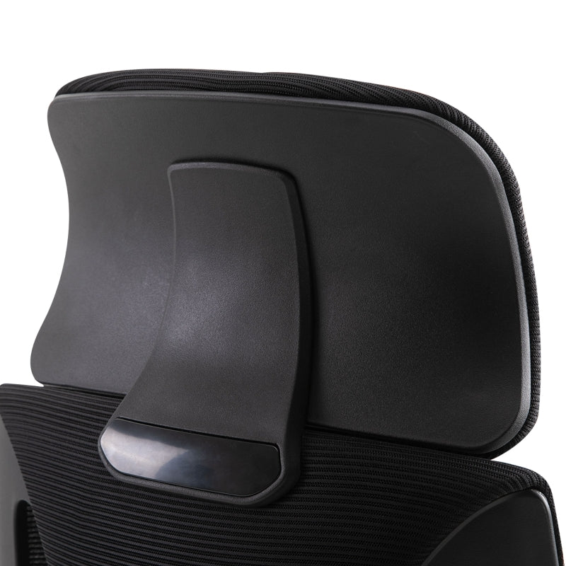 Vinsetto Office Chair, Ergonomic Desk Swivel with Armrests, Headrest, Lumbar, Mesh, Black