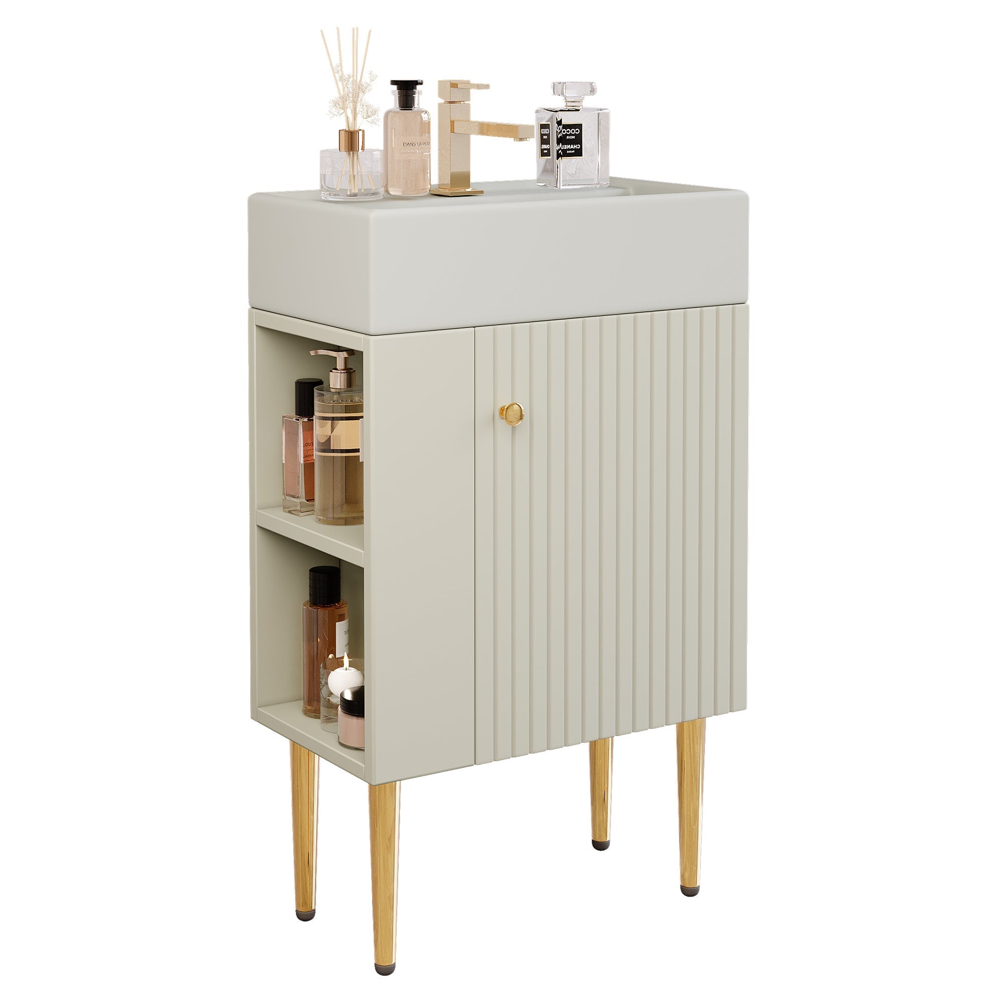 Bathroom Furniture Washbasin 55cm, Guest Bathroom Vanity Unit, White