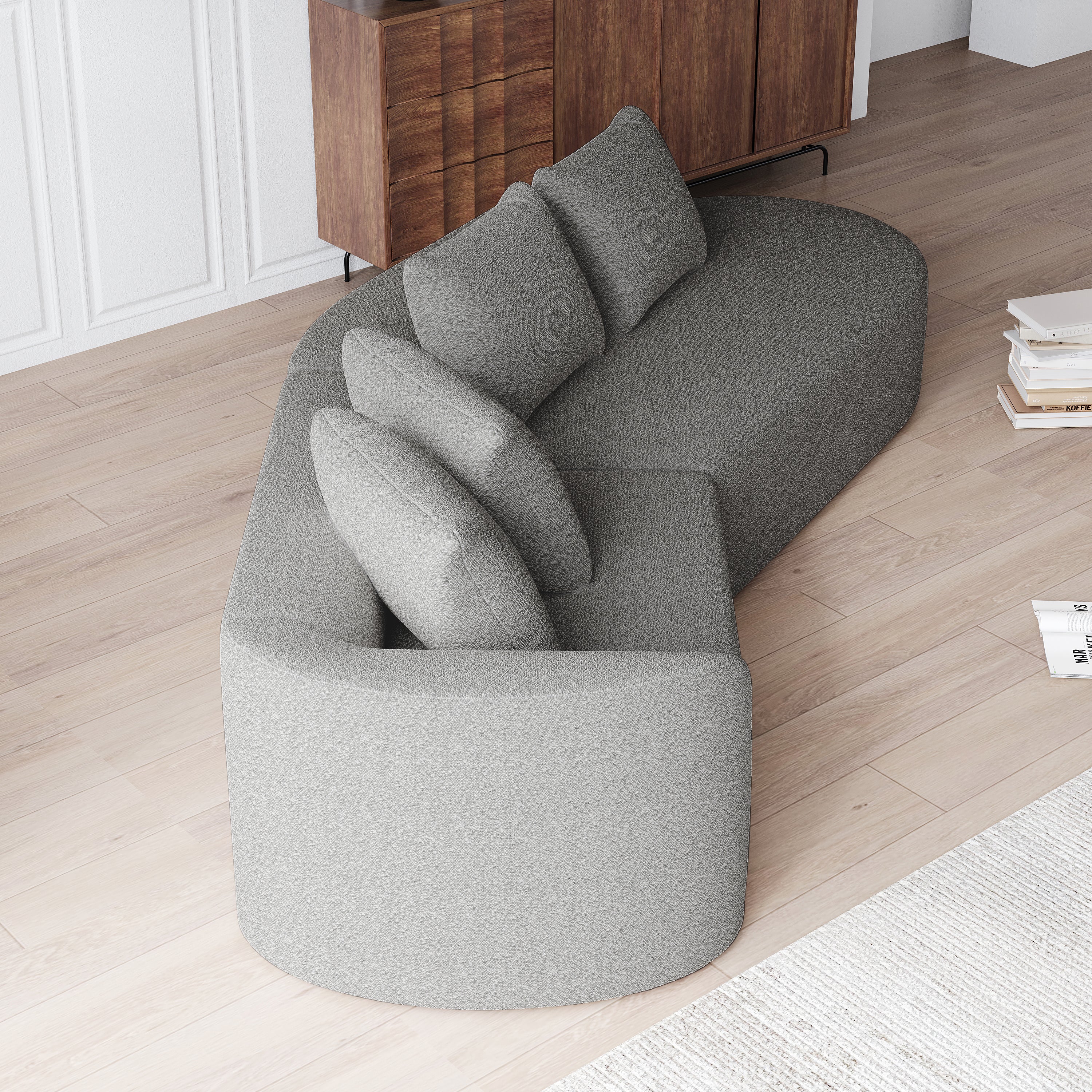 Chenille Sofa, Modern Oversized Corner, 4-Seater, Cloud Couch