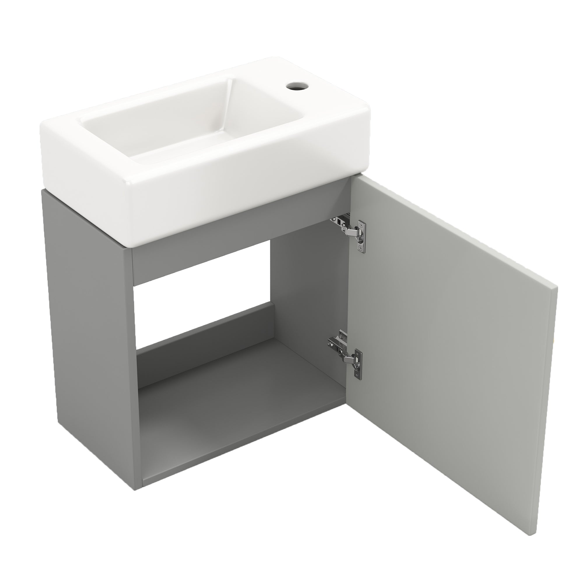Bathroom Furniture Washbasin with 46cm Vanity Unit, Hanging, Small Guest