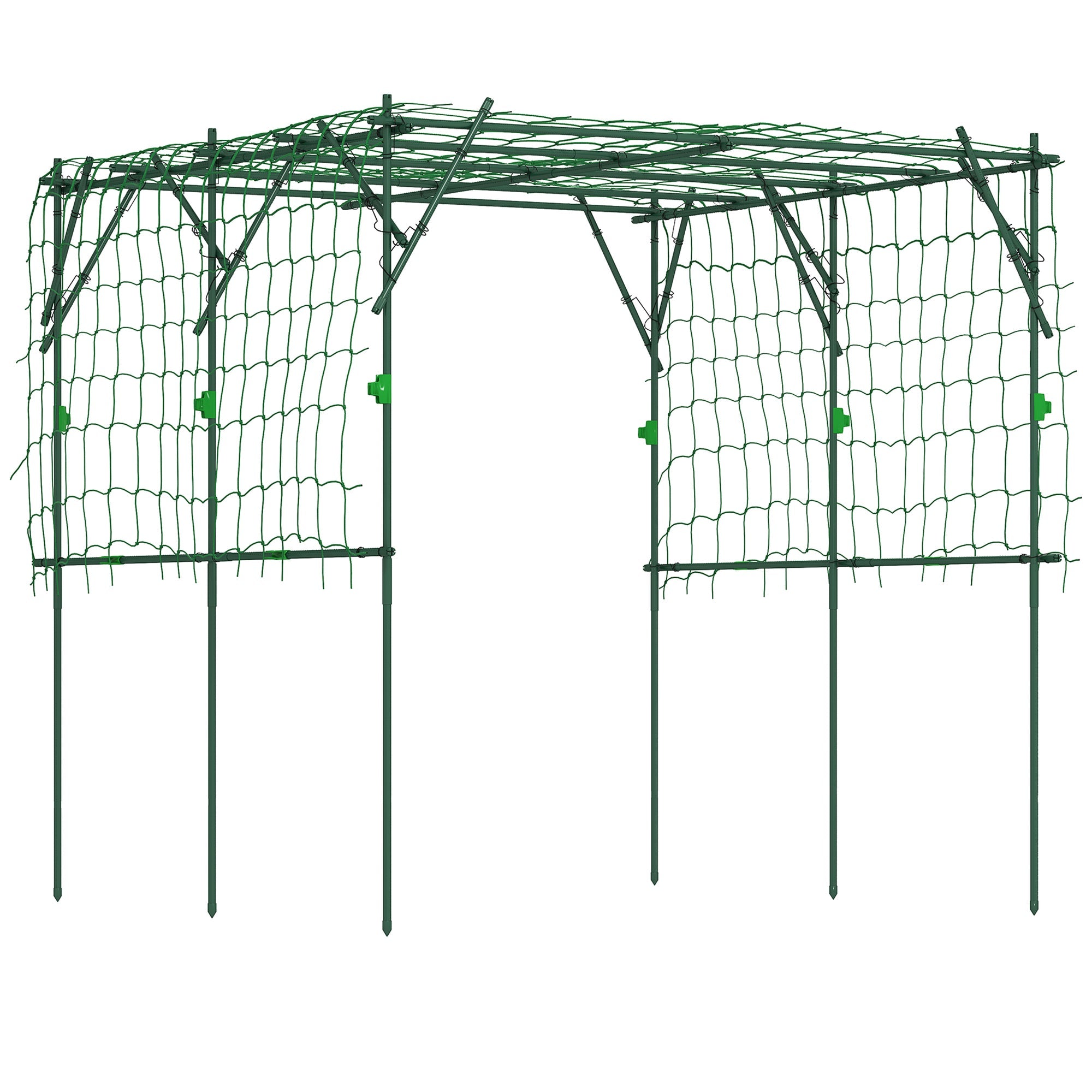 Stainless Steel Trellis Climbing Aid Triangular Support 223x223x223 cm, Green