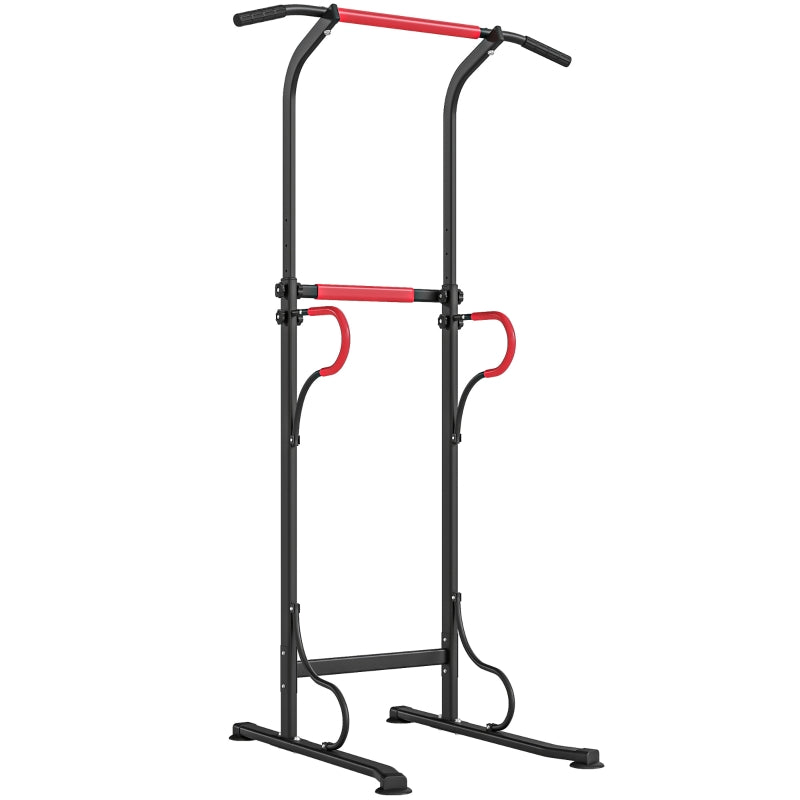Power Tower Dip Station Height-Adjustable Pull-up Bar Suction Cups