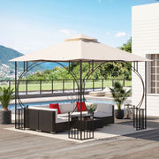 3x3(m) Replacement Gazebo Canopy Double Tier Roof Top Beige