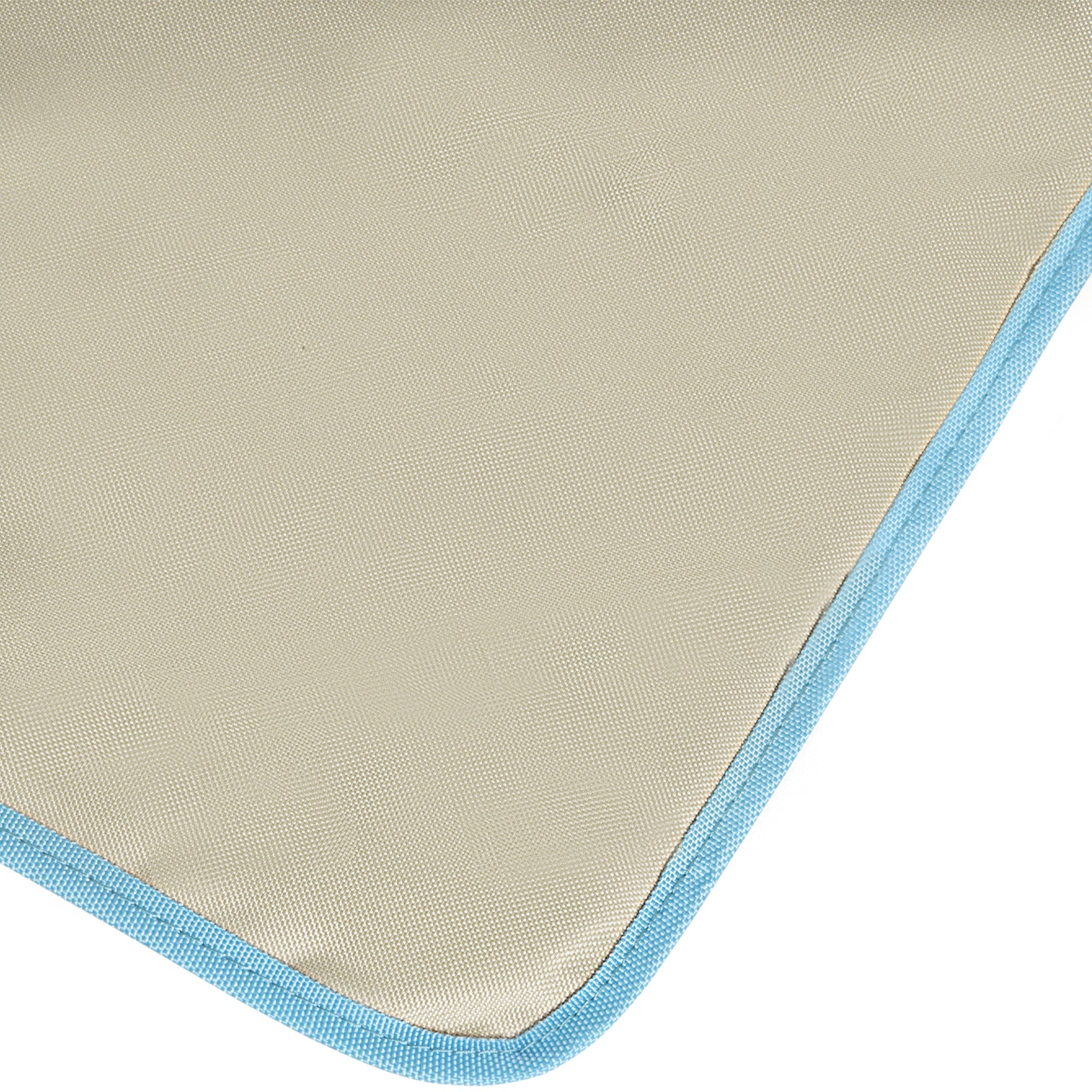 Beach Mat Set of 2 Foldable 5-Level Adjustable Lounger, Steel Beige
