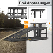 Car Loading Ramp Set, 2-Piece Height-Adjustable Lifting Platform, Grey