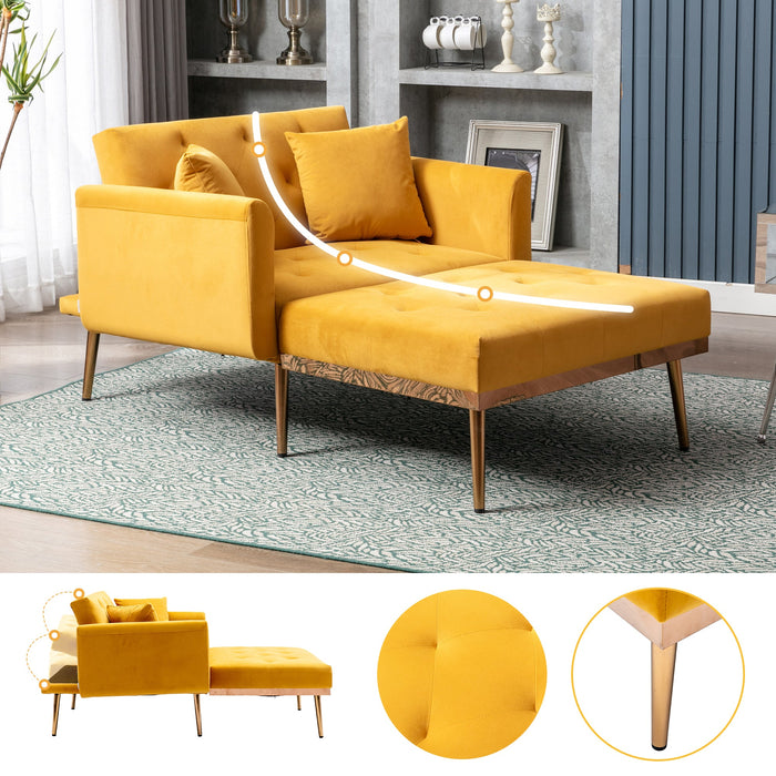 Armchair, Adjustable Backrest Recliner Folding Sofa, Mango