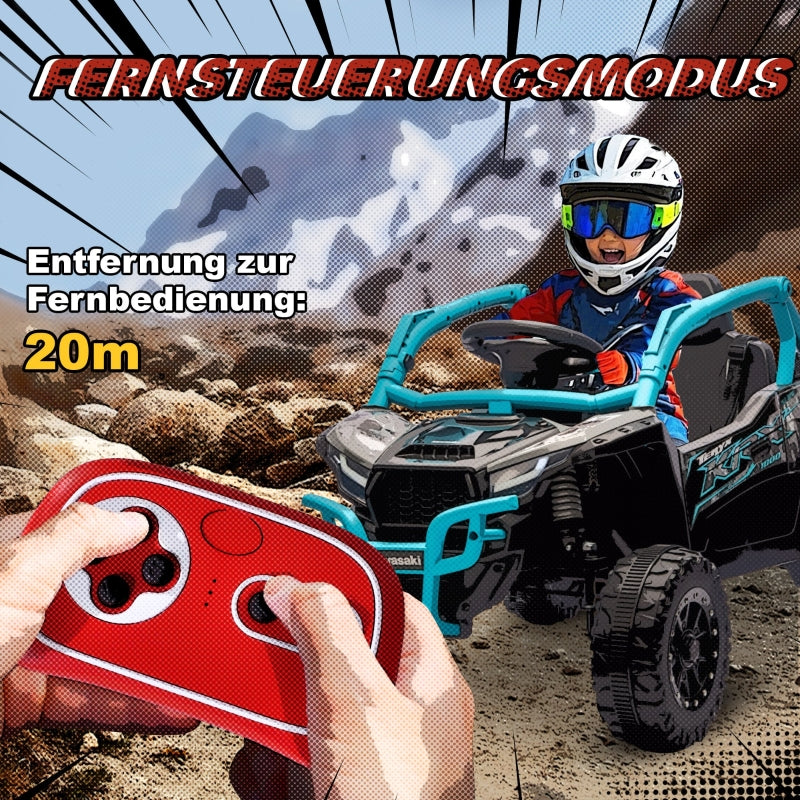 Electric Off-Road Vehicle for Children with Remote Control and LED Lights, Blue