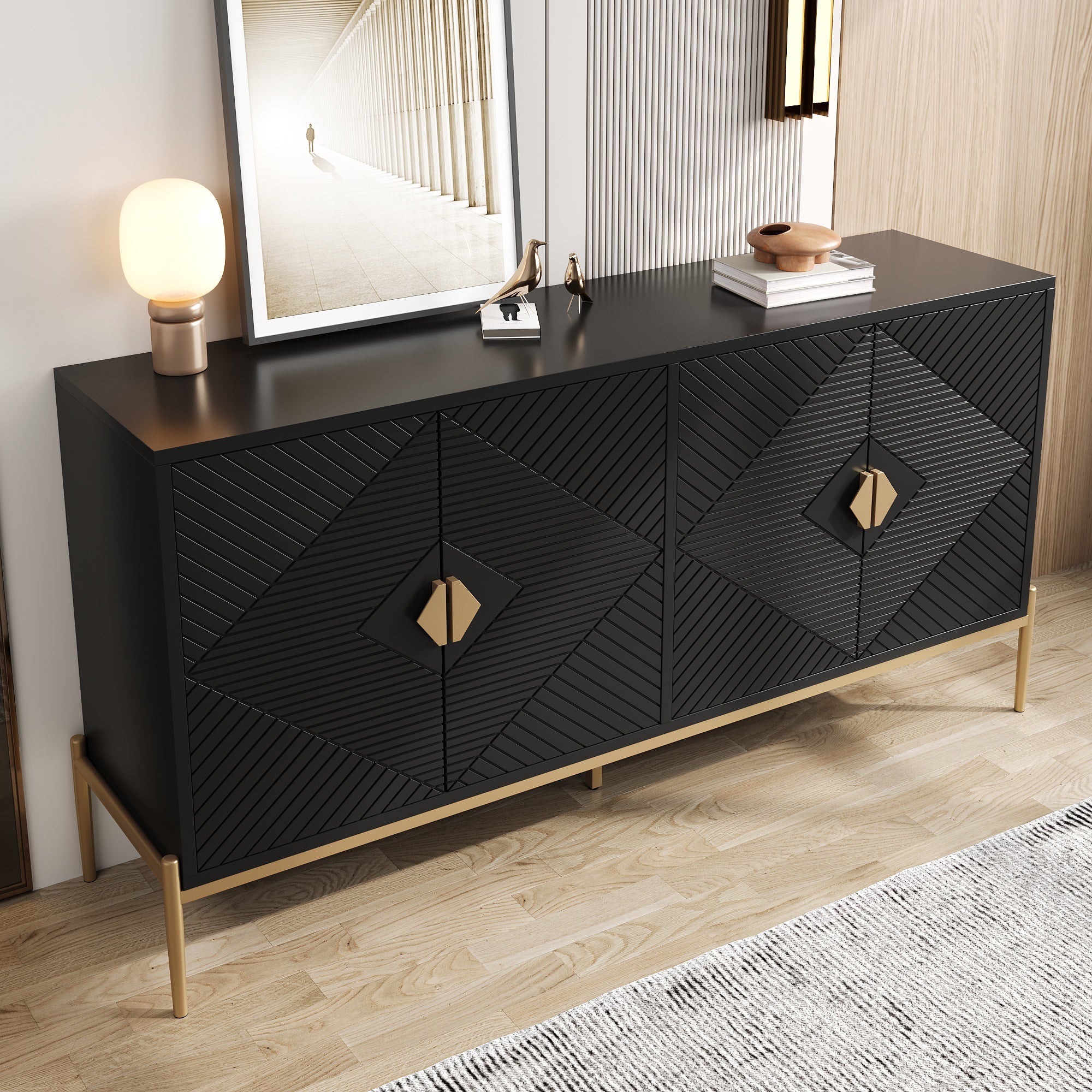Modern Sideboard Cabinet Storage Chest of Drawers 162x40x80cm