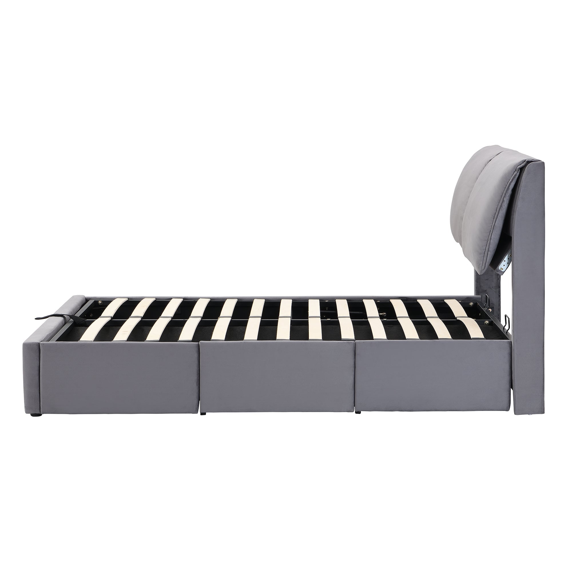 N606P196710G Bed with Large Storage & Adjustable Headboard