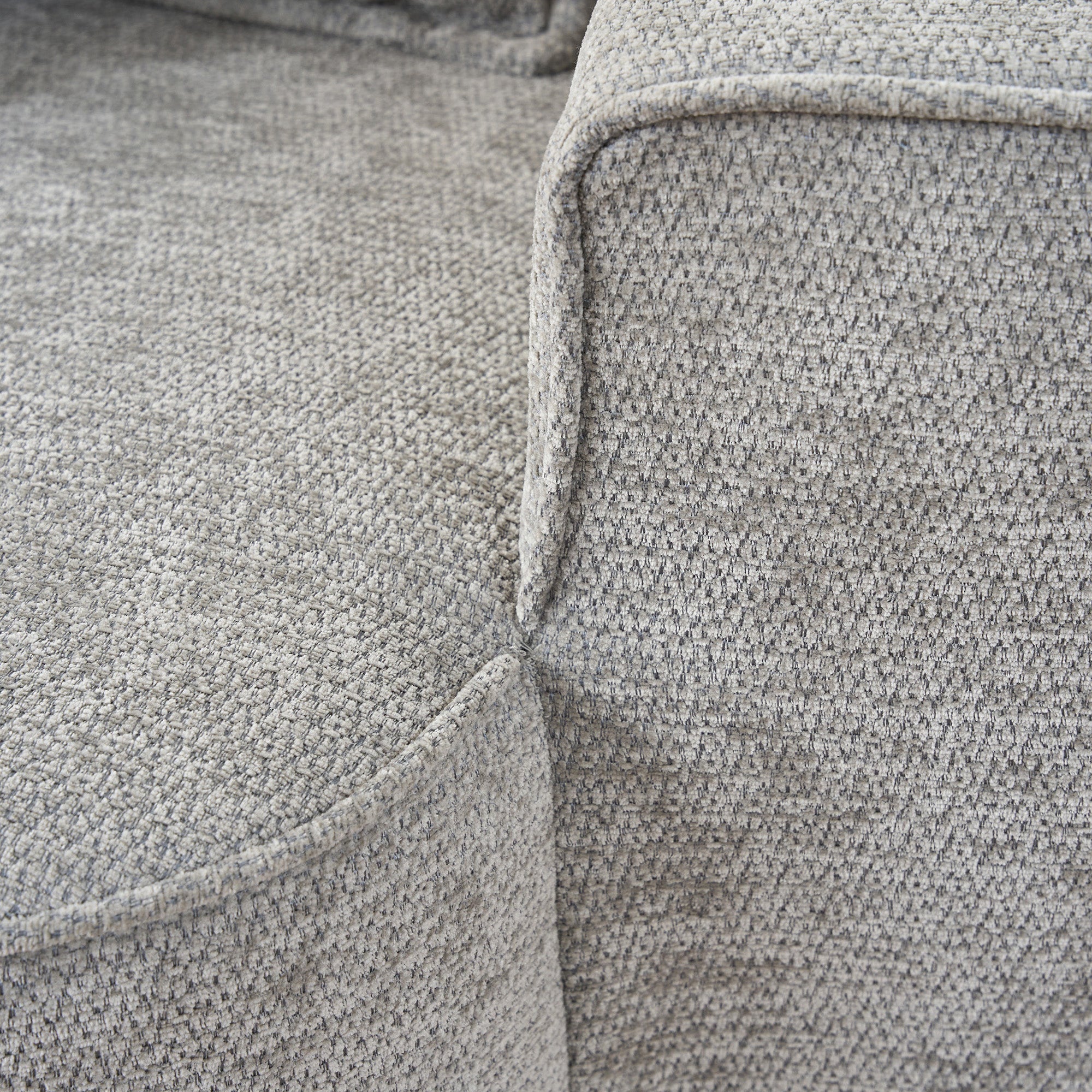 Chaise Longue Soft Sofa Cushions Side Pockets - Grey