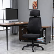 Ergonomic Office Chair High Back Lumbar Support Headrest Adjustable Height Mesh Black