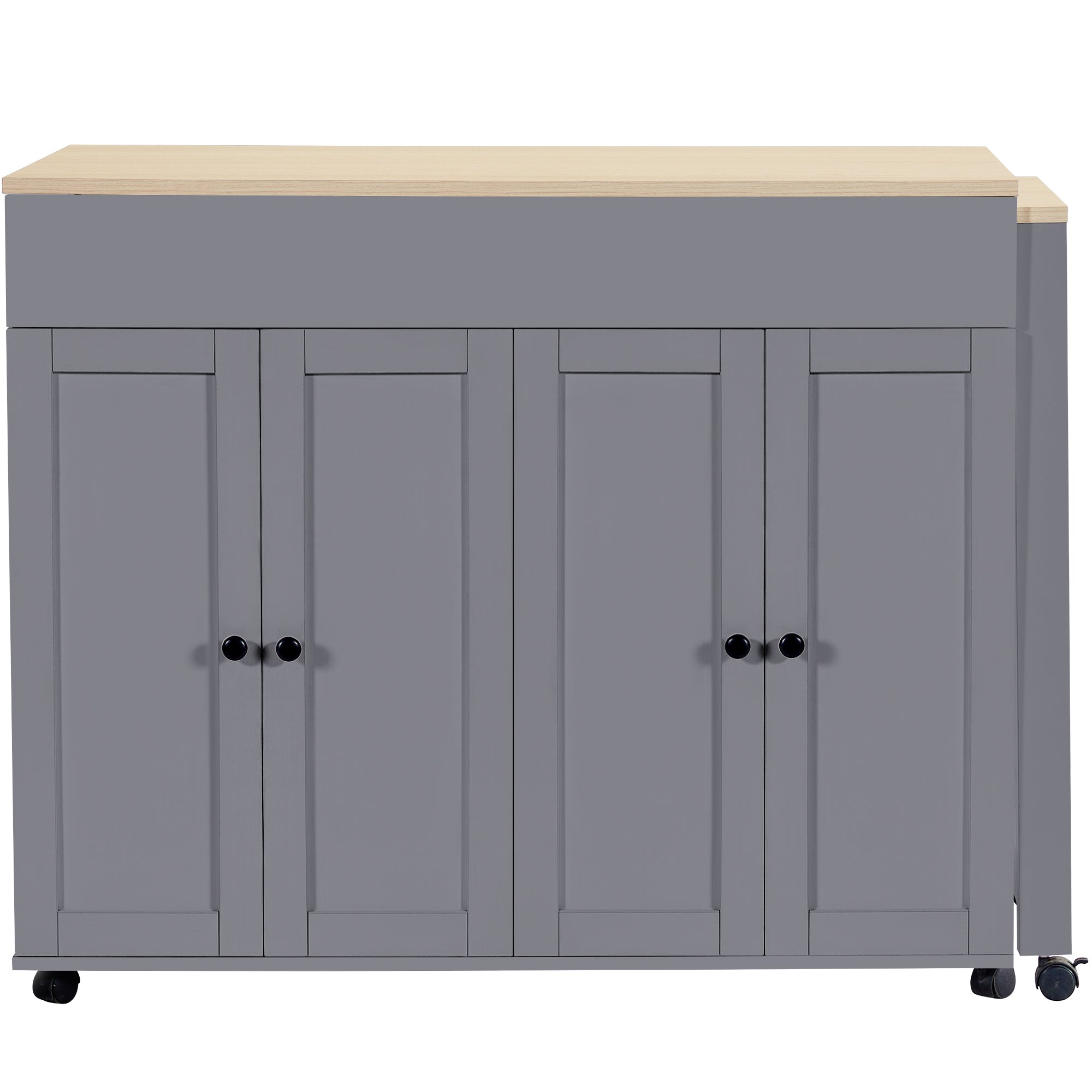 Extendable Bar Table Dining/Bistro with Storage and Shelves Grey