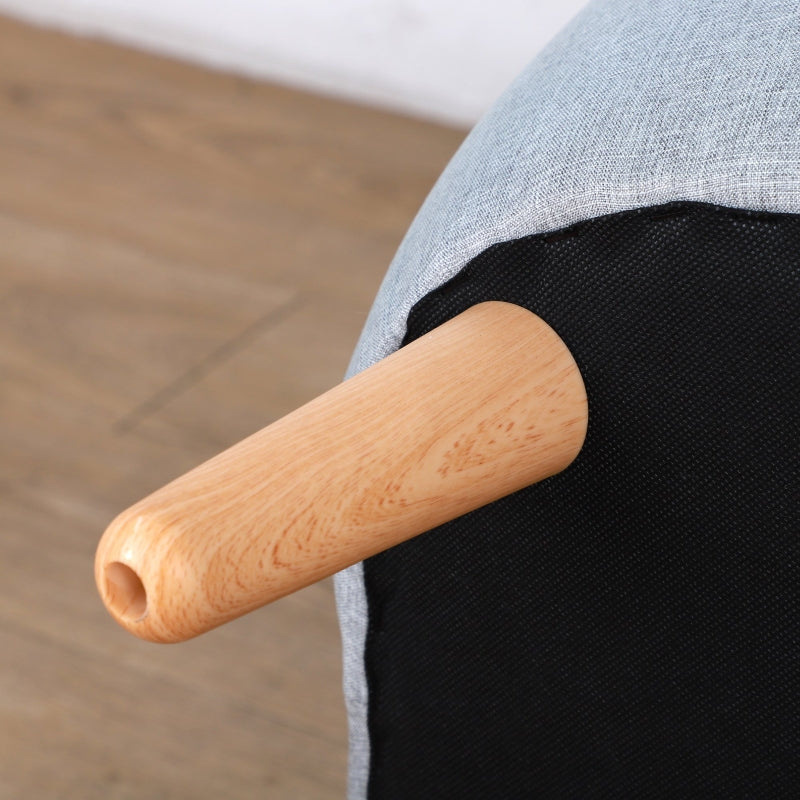 Children's Armchair 2 Seater Mini Sofa Wood Frame Grey