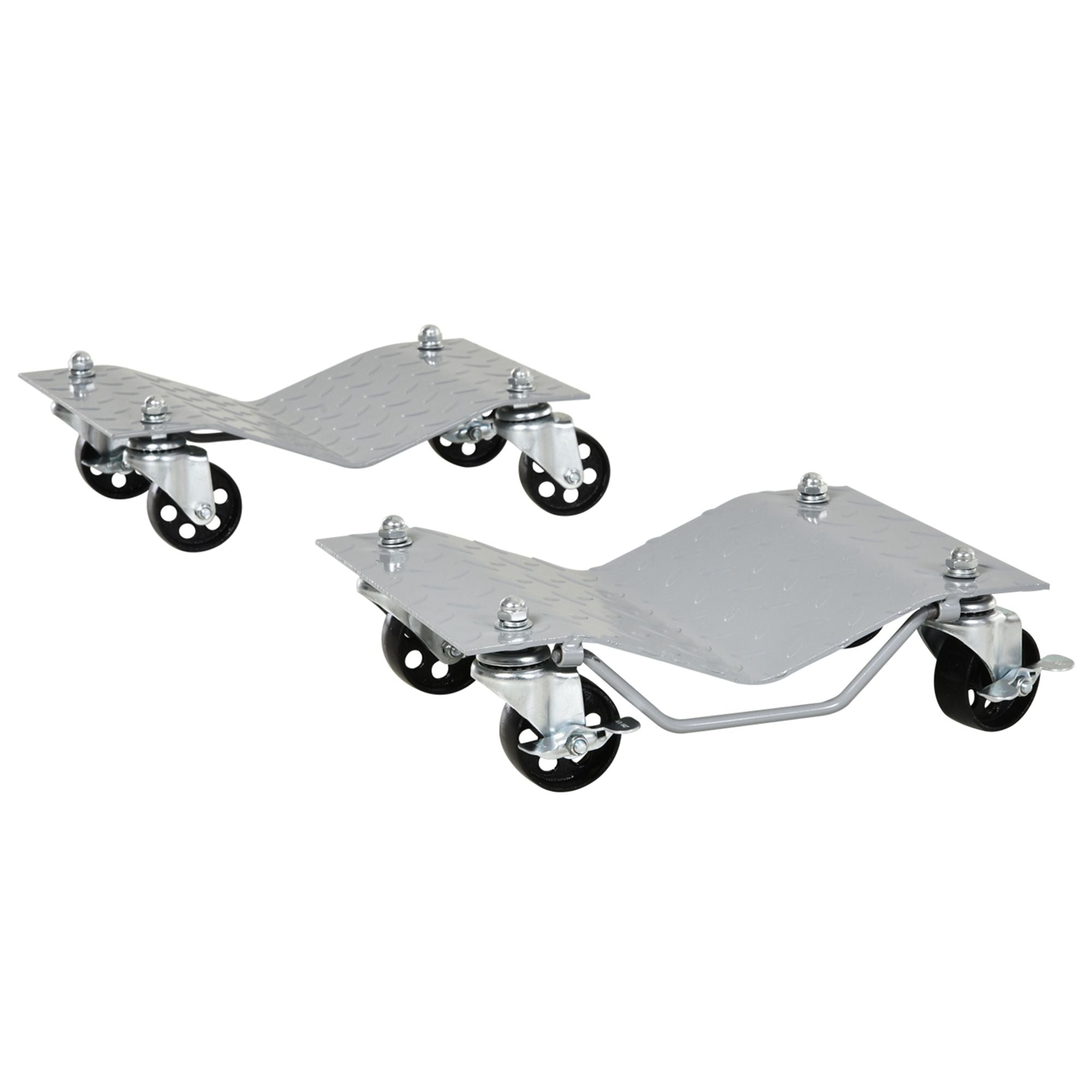 DURHAND Trolley Jack, 2 Pieces, 4 Rollers, Gray