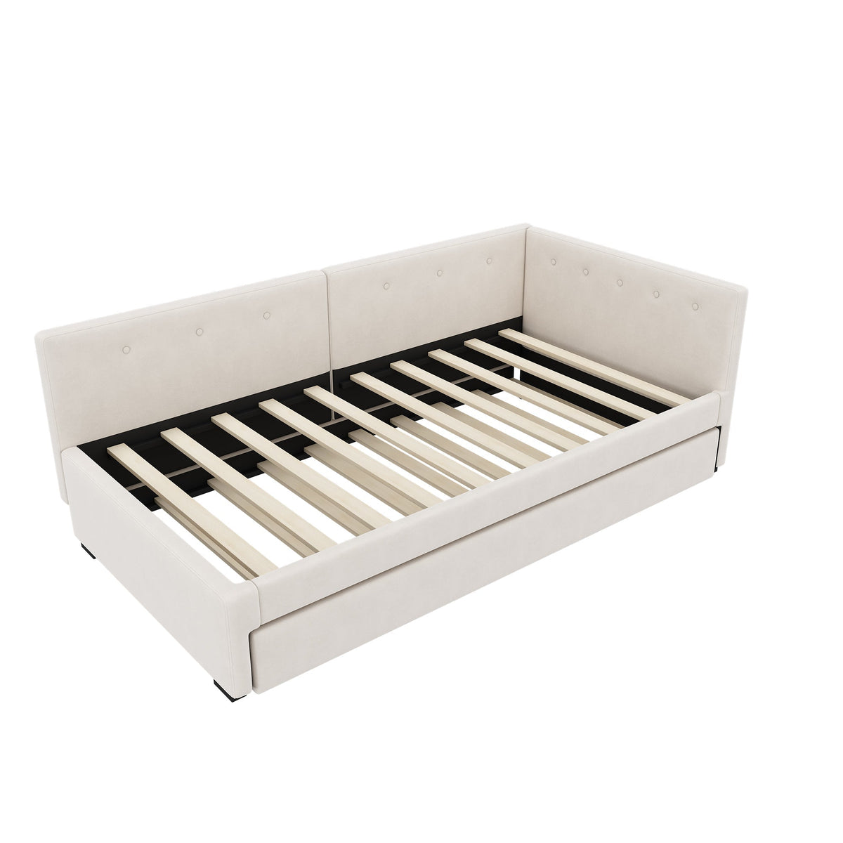 Daybed 90x200cm Rollaway Bed Minimalist Style - Beige