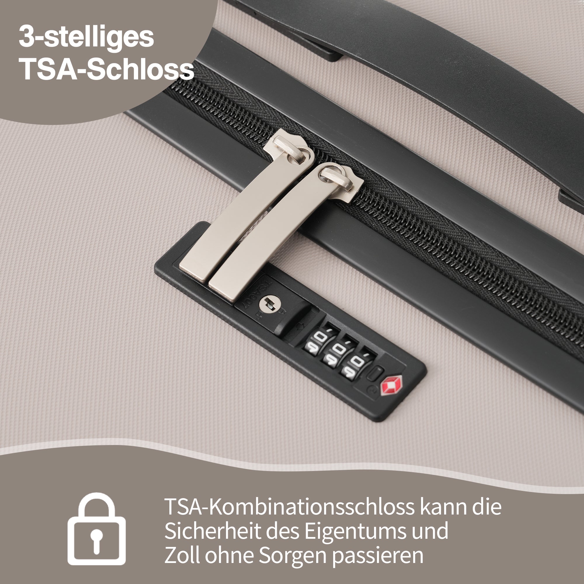 Three-Piece Luggage Set - Front-Opening Design, Cup Holders, TSA Lock, 360° Wheels, ABS