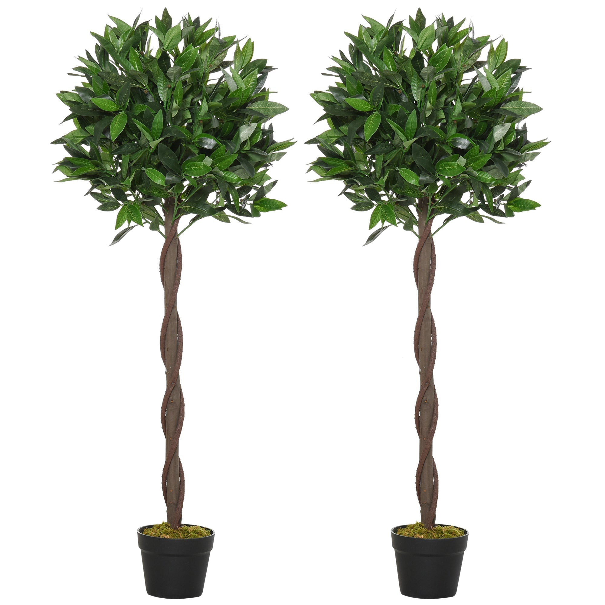 Künstliche Lorbeerbäume, 120 cm, Zementtopf, Grün
