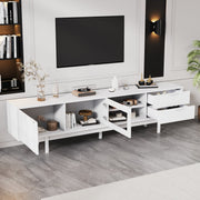 TV Cabinet, Modern Simple 80-inch with 2 Doors & 2 Drawers, White