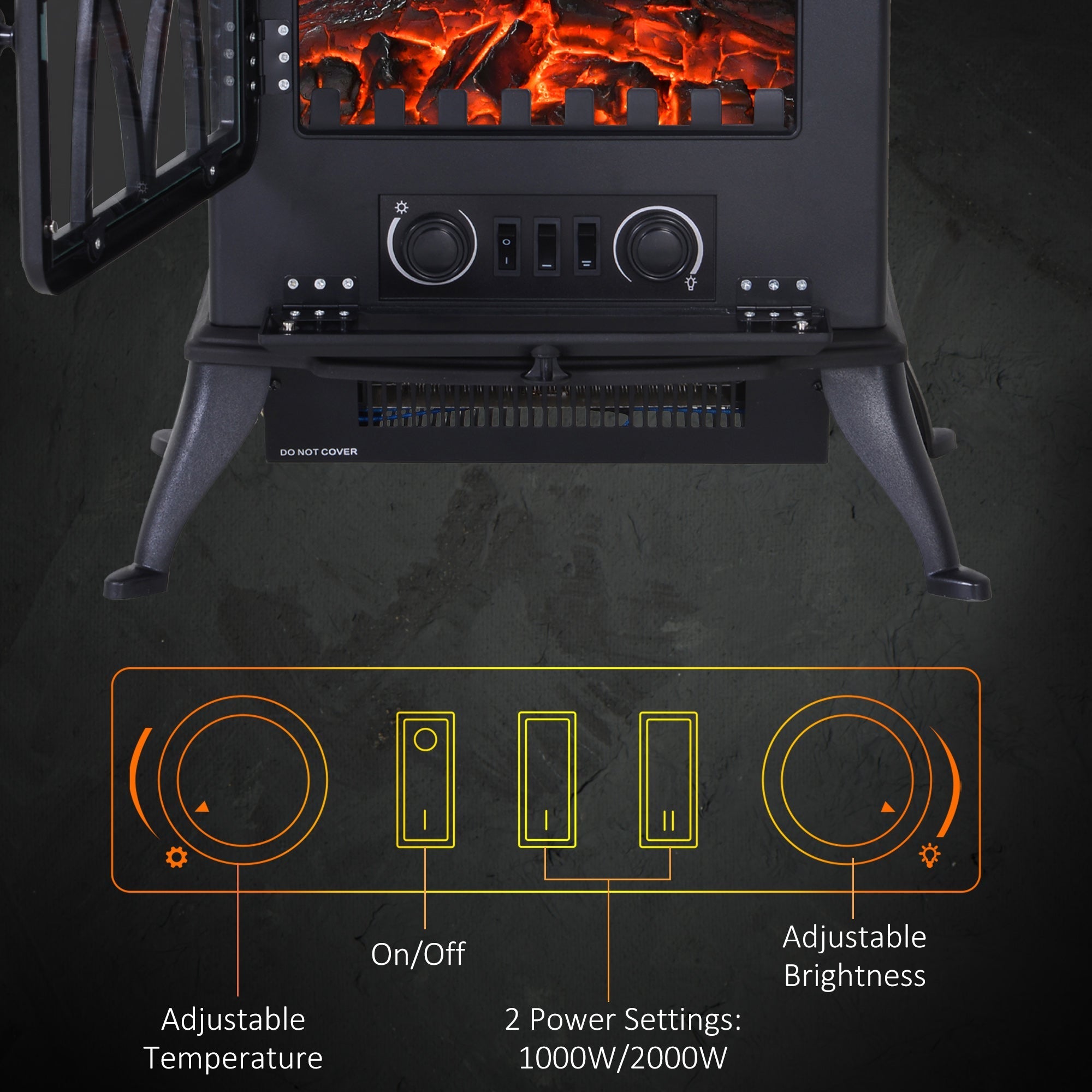 Electric Fireplace, Wall & Stove Style