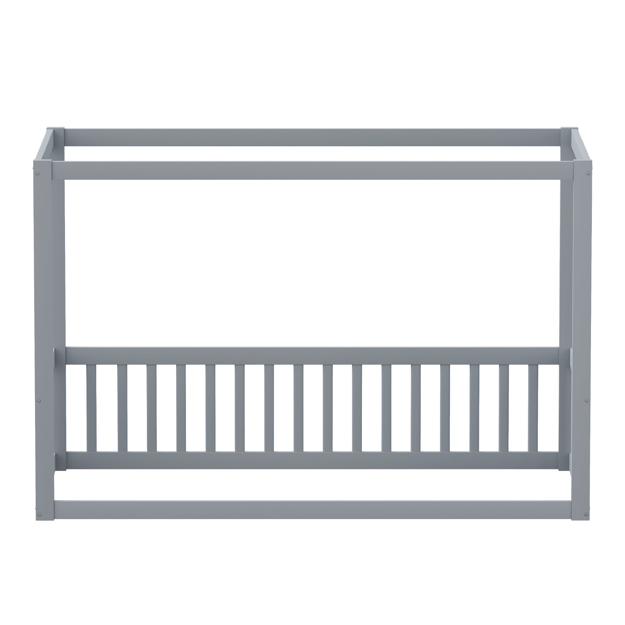 Children's Canopy Bed - 90 x 200 cm, Solid Wood Frame, Grey