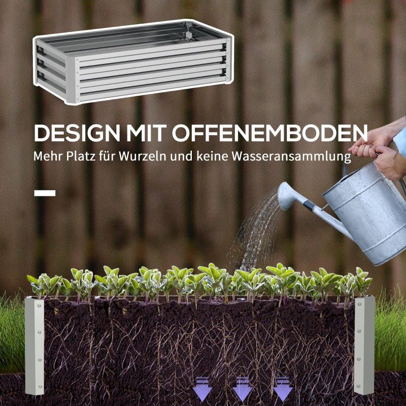 Raised Bed, Weather-Resistant Garden Planter 120x60x30.5 cm, Steel