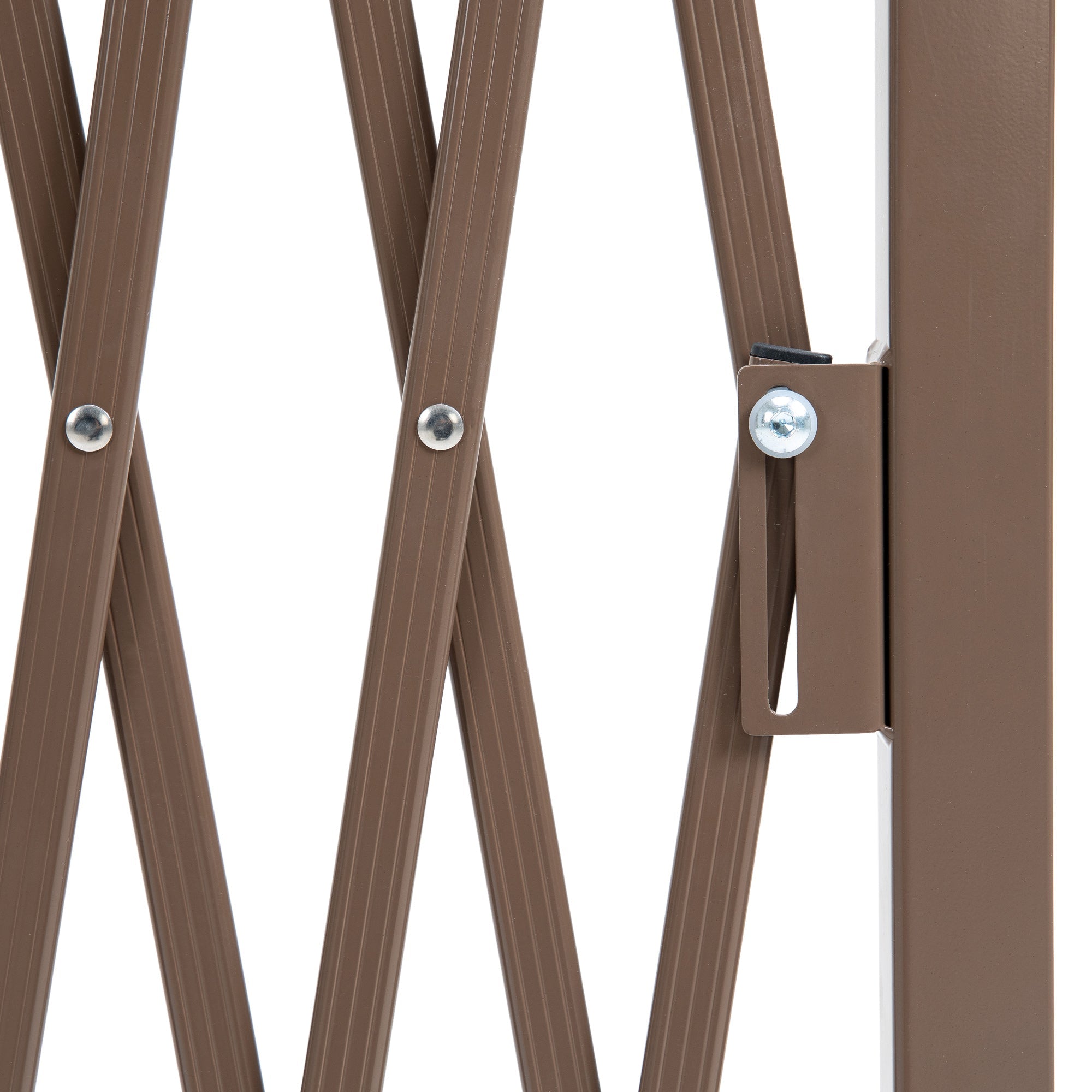 Extendable Scissor Gate Barrier Gate 35-300cm H103.5cm Aluminum Brown
