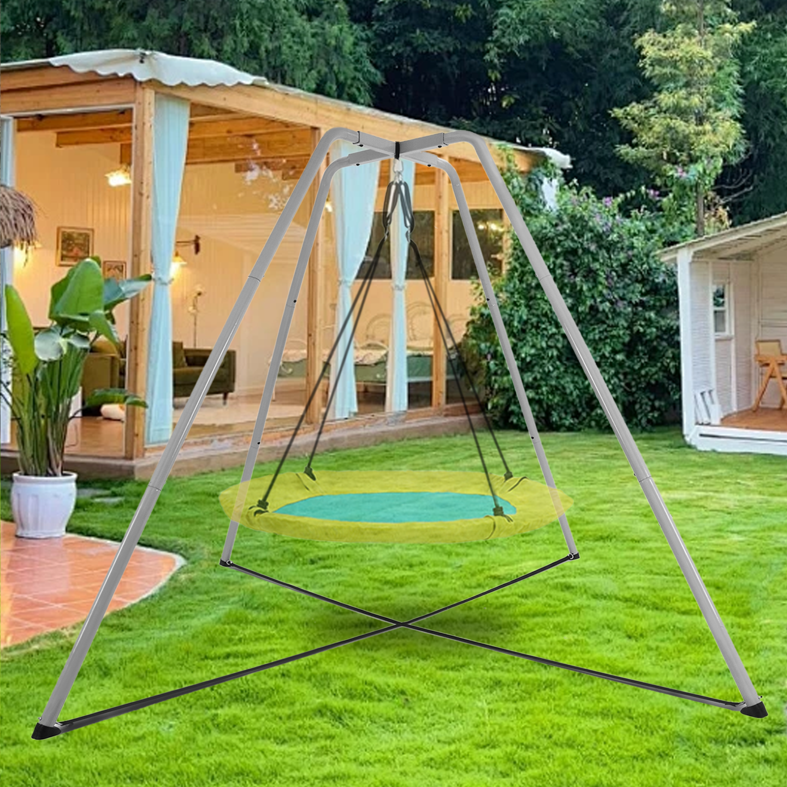 Swing Stand with Hanging Set, Includes Frame Only, Grey