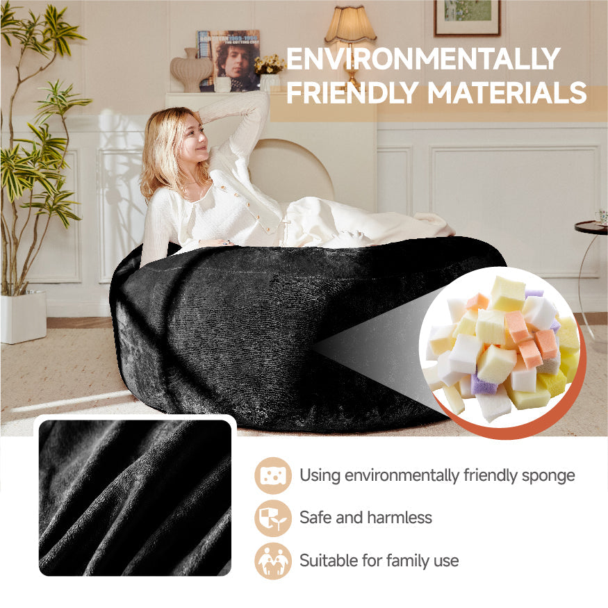 6FT Bean Bag Chair Sofa, Soft Comfortable Reading Chair for Adults